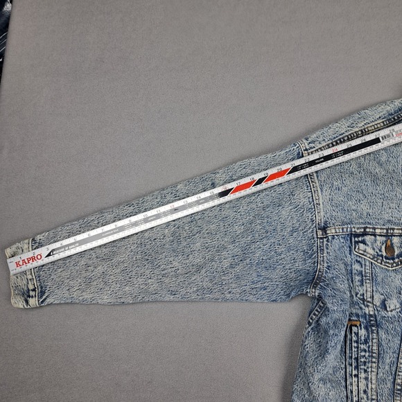 Vintage Levis Denim Trucker Jacket Mens Large‎ Blue Acid Washed USA 70507 0510 - Picture 8 of 16